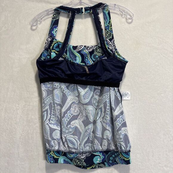 Lands End Women's Blouson Tankini Top Colorful Paisley Size 10 Beach Pool Cruise - Picture 11 of 16
